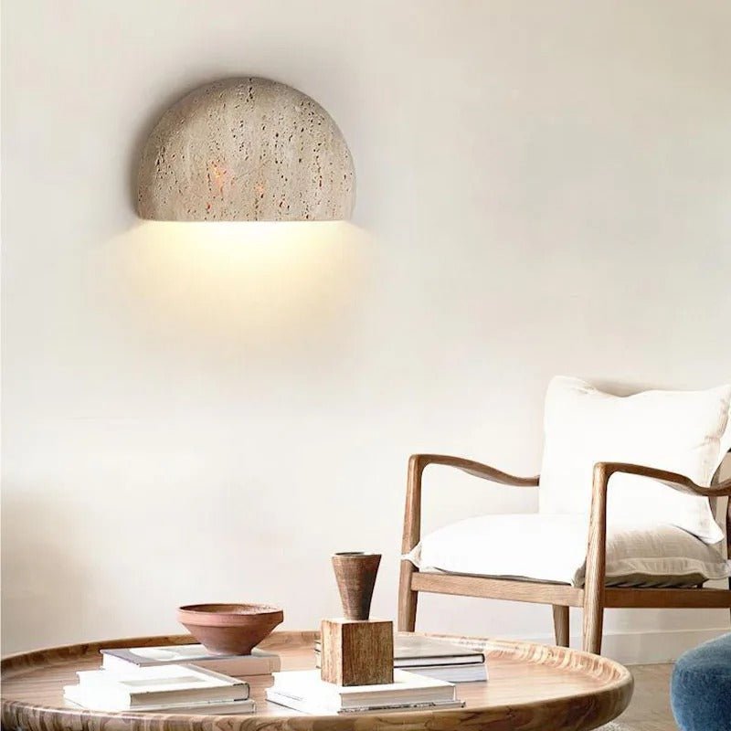 Wabi Sabi Natural Travertine Wall Lamp