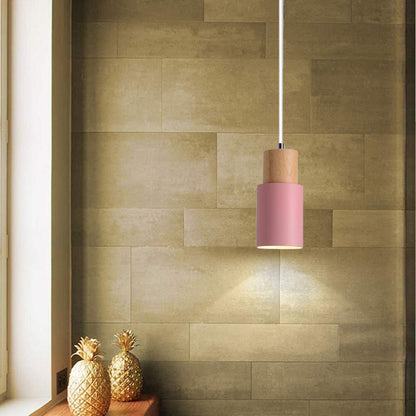 Modern Macaron Cylinder Pendant Light