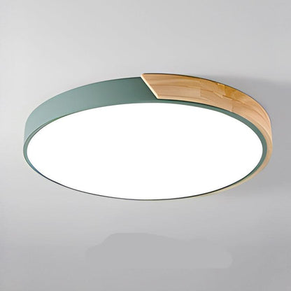 Wooden LED Flush Mount Ceiling Light