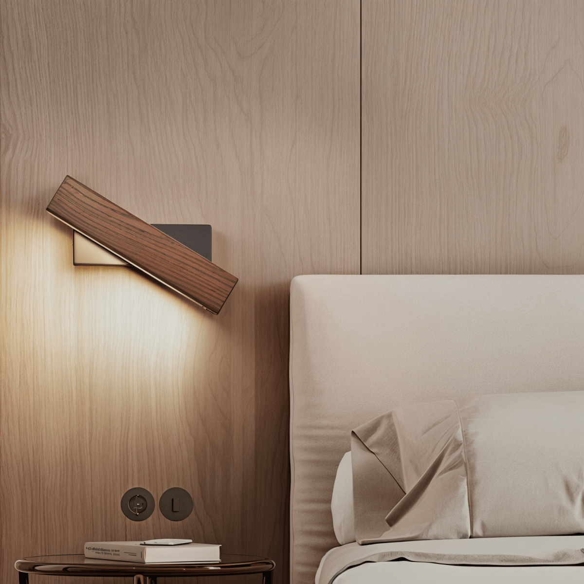 360 Swiveling Wooden Wall Light