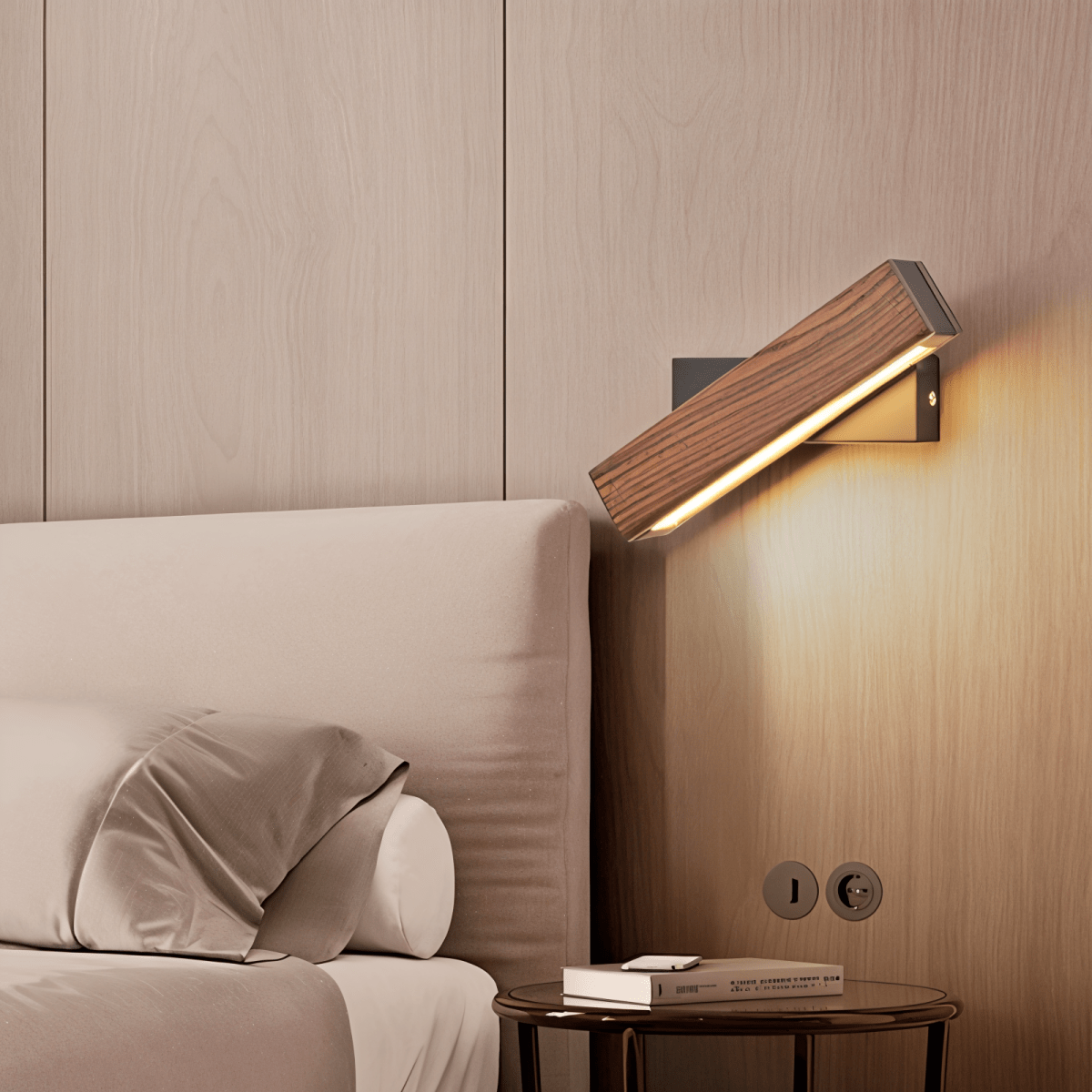 360 Swiveling Wooden Wall Light