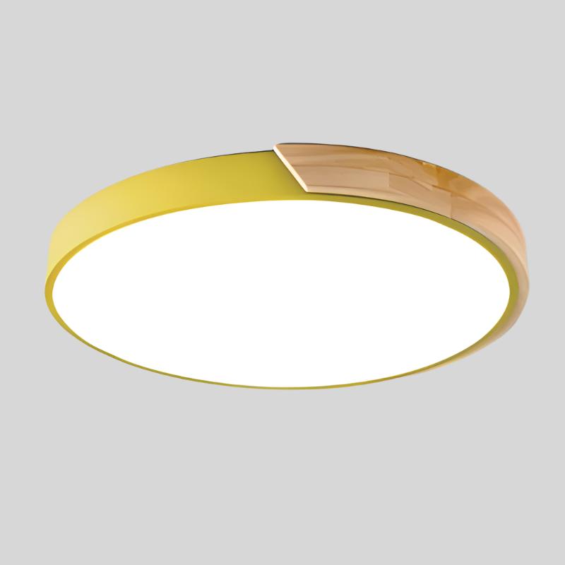 Wooden LED Flush Mount Ceiling Light