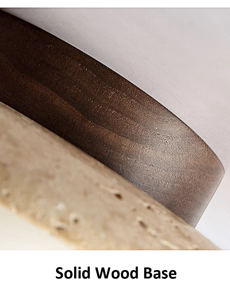 Japanese Style Stone Wood Ceiling Light