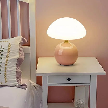 Ceramic LED Mushroom Table Lamp