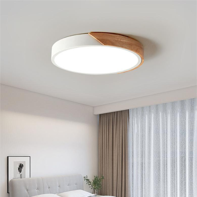 Wooden LED Flush Mount Ceiling Light