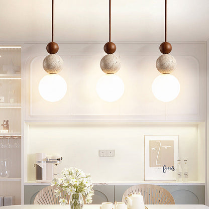 Rustic Natural Stone Pendant Light