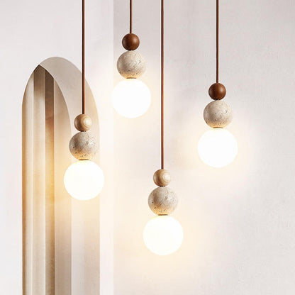 Rustic Natural Stone Pendant Light