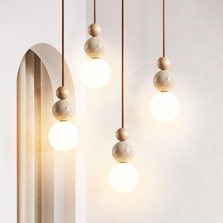 Rustic Natural Stone Pendant Light