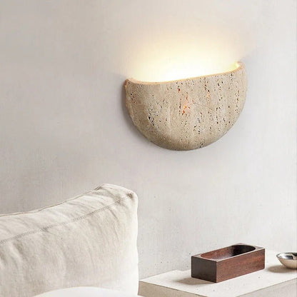 Wabi Sabi Natural Travertine Wall Lamp